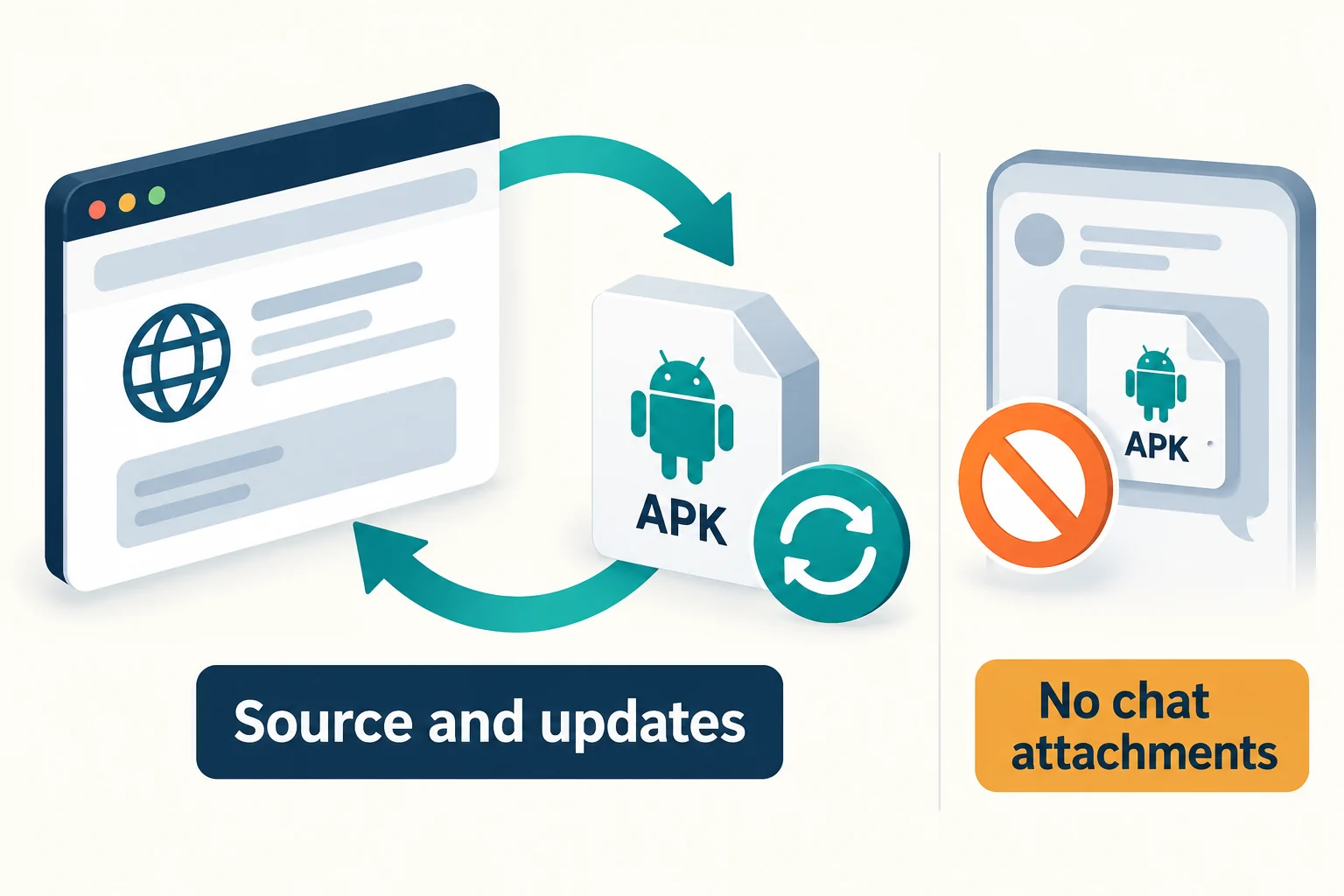 An installation package also needs a trustworthy update route; chat attachments are not a substitute.